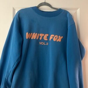 White Fox Blue Sweatshirt
